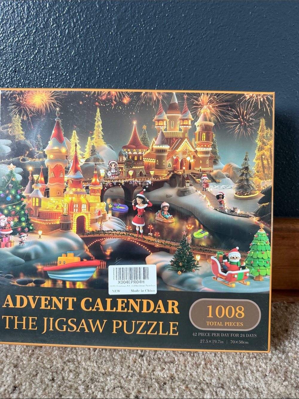 Advent Calendar Jigsaw Puzzle - Festive Holiday Scene (Multicolor)